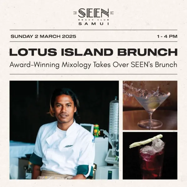 SEEN Beach Club Samui Lotus Island Brunch Takeover