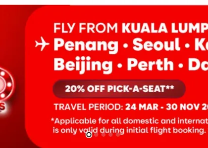 Fly from KL with 20% off Pick-A-Seat on AirAsia MOVE!