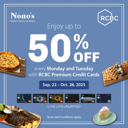 RCBC Premium Credit Card - Up to 50% OFF at Nono's