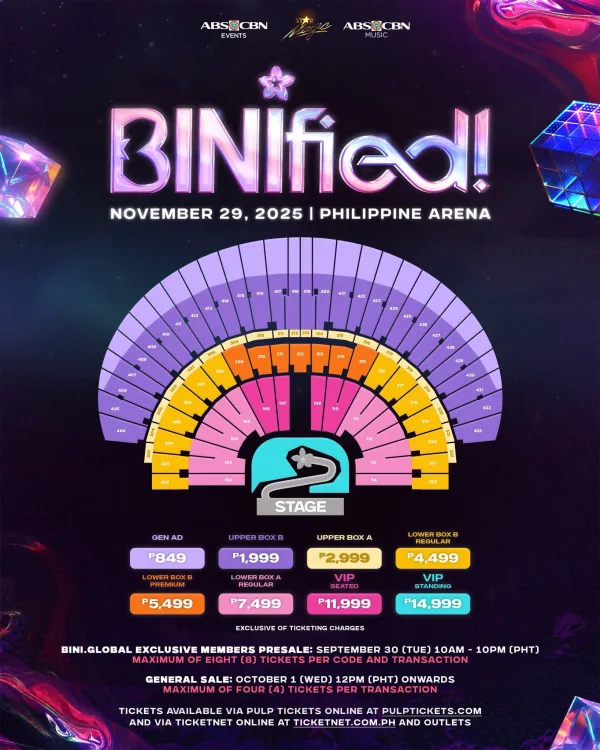 BINIFIED CONCERT EXPERIENCE PACKAGE