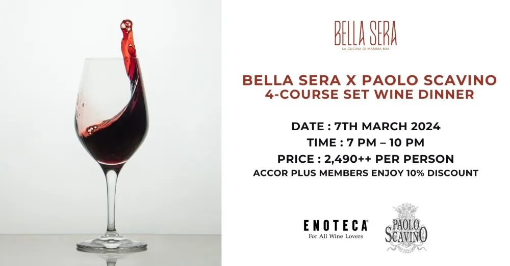 Bella Sera x Paolo Scavino 4-Course Set Wine Dinner