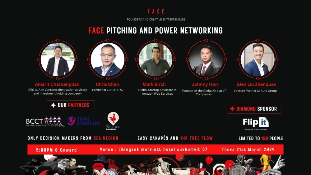 FACE: Founders Pitching, Power Networking (SEA Region)