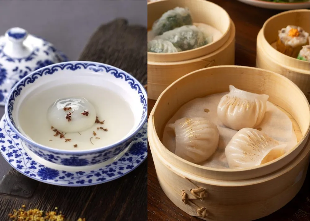 Ningbo Sesame Glutinous Rice Dumpling and Har Har Har Gow with plump prawns