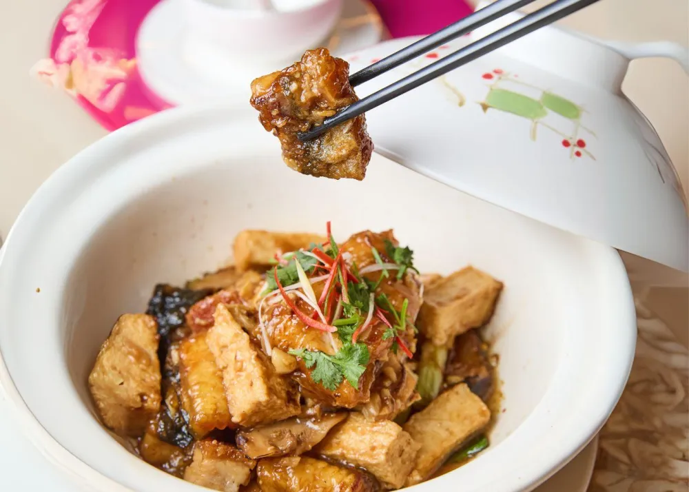 Tofu and Pork belly with eel