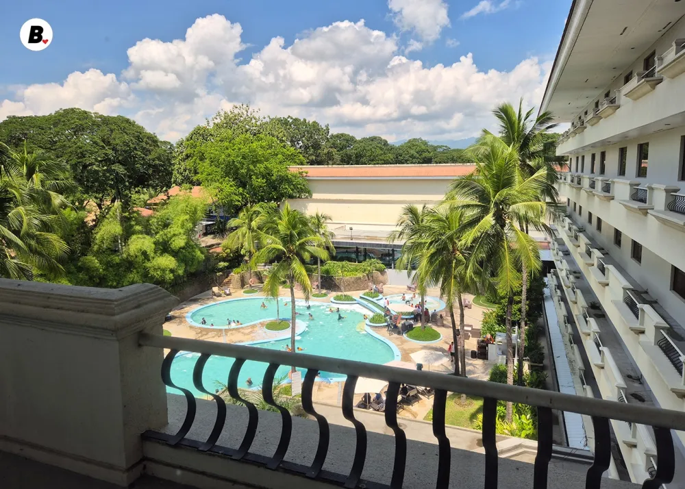 The view of the pool from the hotel room.