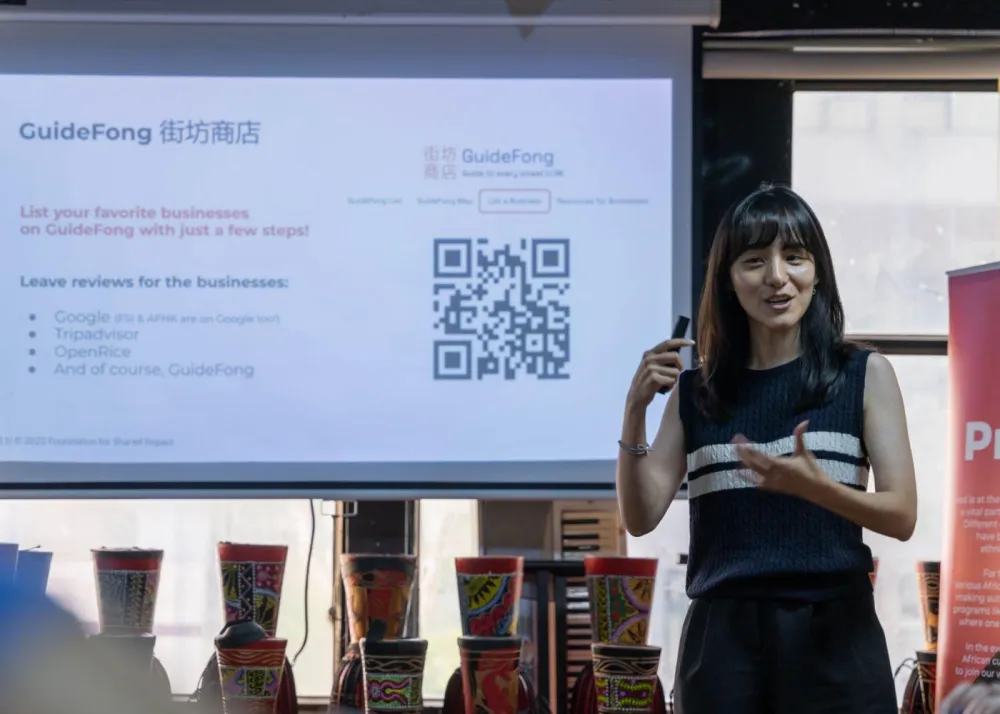 Vivian Seo, Executive Director of the Foundation for Shared Impact (FSI) gives a presentation