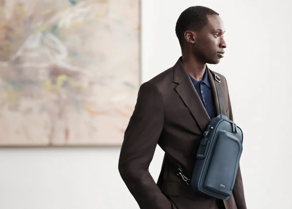 A man modeling a bag