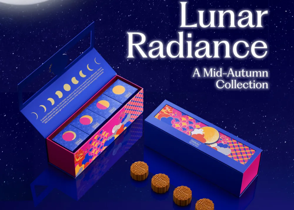 Four mooncakes lined up