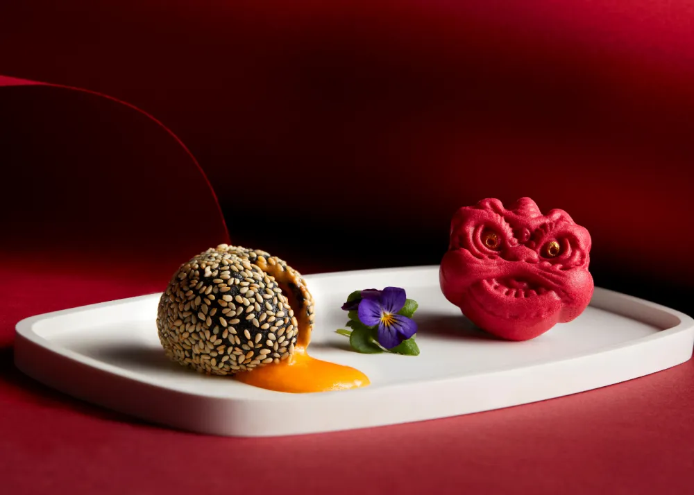 Two pastries on a plate