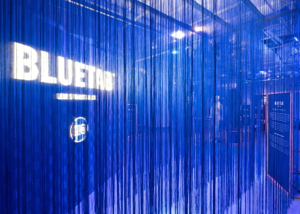 Bluish interior design at Levi's Blue Tab collection debut event in Soho House, Hong Kong
