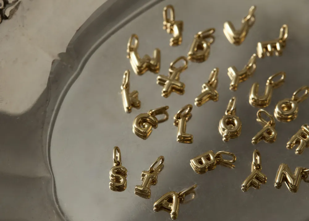 Gold letter necklace attachments