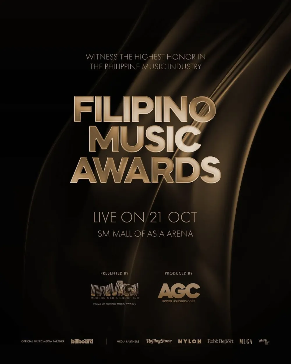 The official poster of the Filipino Music Awards