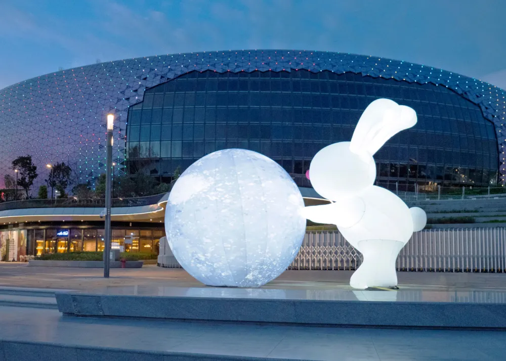 The 5-metre-tall Jade Rabbit and Moon installation