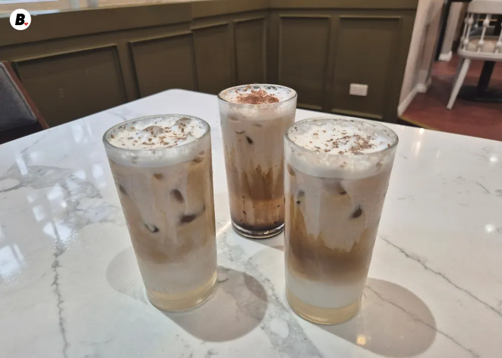 Three coffee drinks