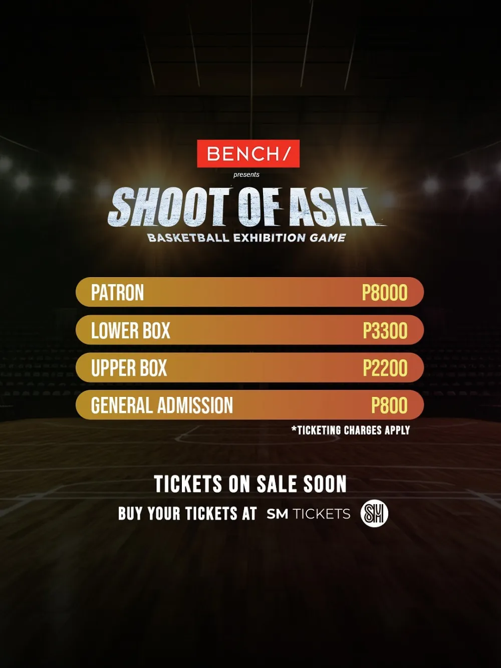 Ticket prices with charges