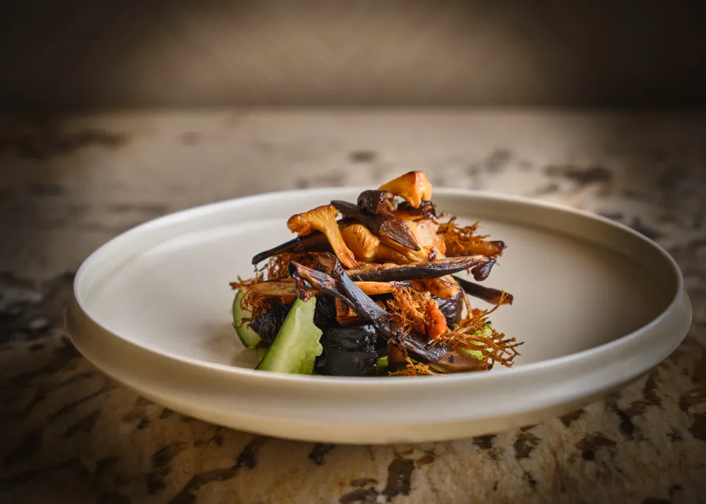 A mushroom salad highlighting Yunnan's wild mushrooms