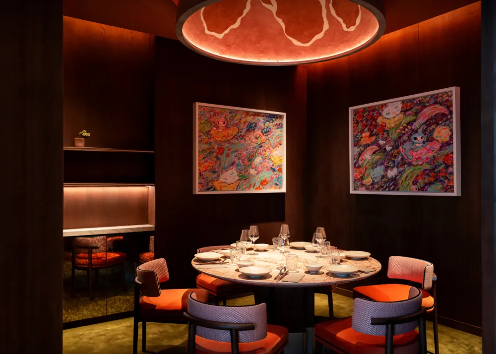 Sleek interiors with warm light