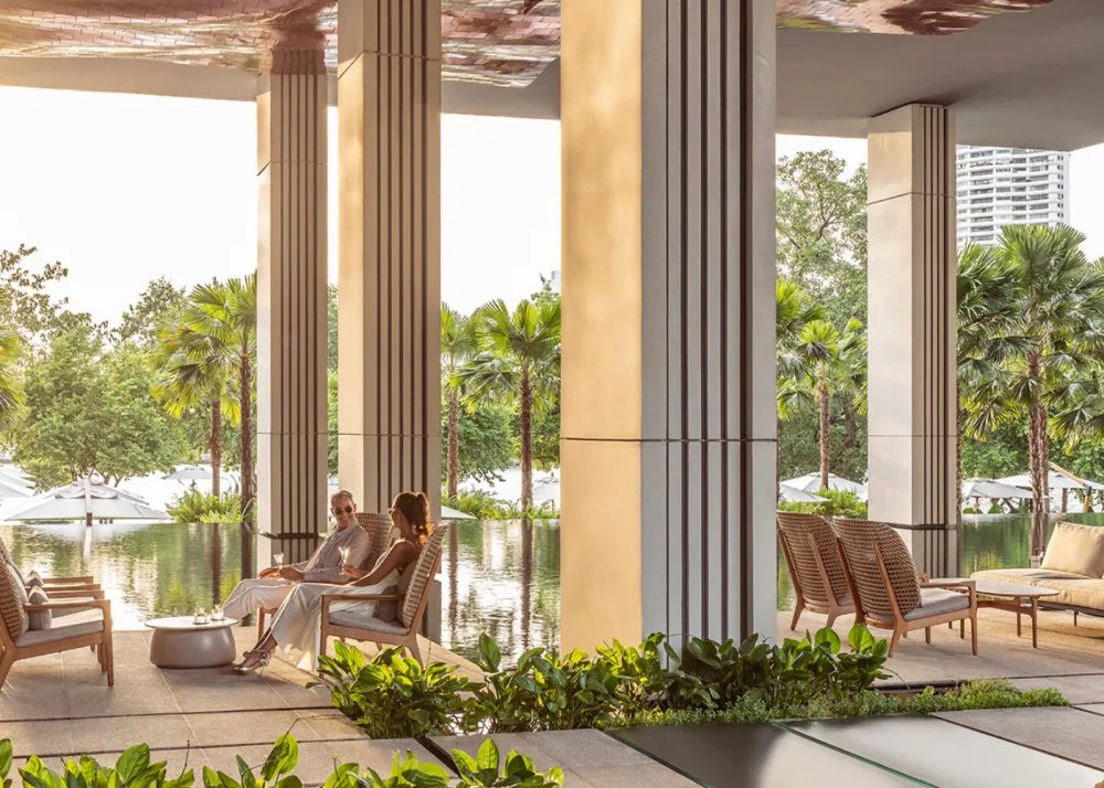 Interiors of the Four Seasons Hotel Bangkok at Chao Phraya