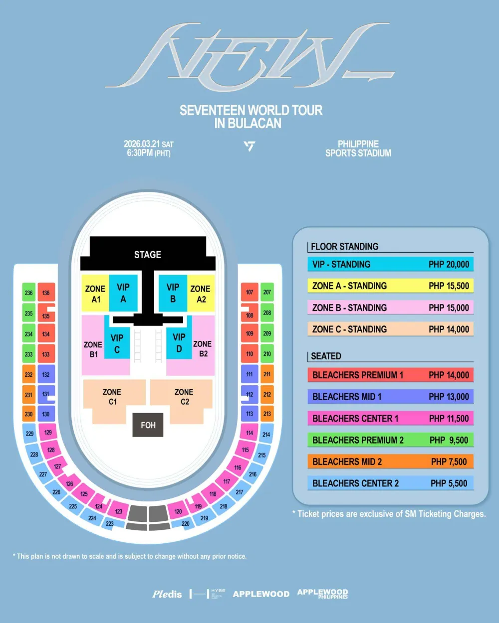 Ticket prices and seat plan for "NEW_" World Tour