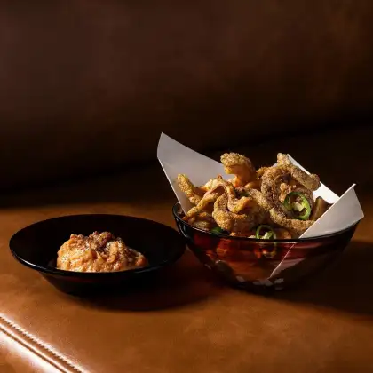 Crispy Pigs Ears and Durian Sambal