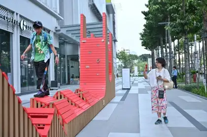 Climbing Wall at the Grown-Up Playground in Bangkok by FPT