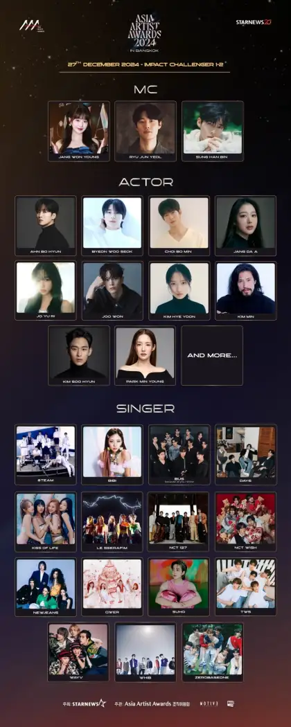 2024 Asia Artist Awards in Bangkok Lineup
