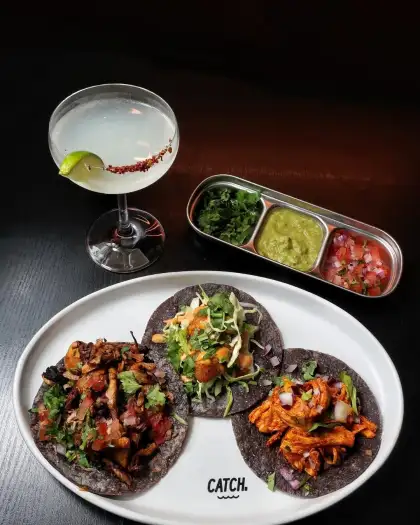 Tonights 20 tacos Achiote Chicken Taco Chipotle Lime Mushroom Taco Baja Fish Taco Wash these down with 40 coronas margaritas and tequila