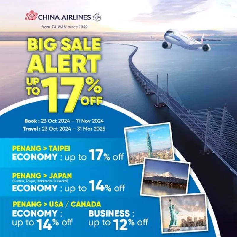 China Airlines Exciting Discounts