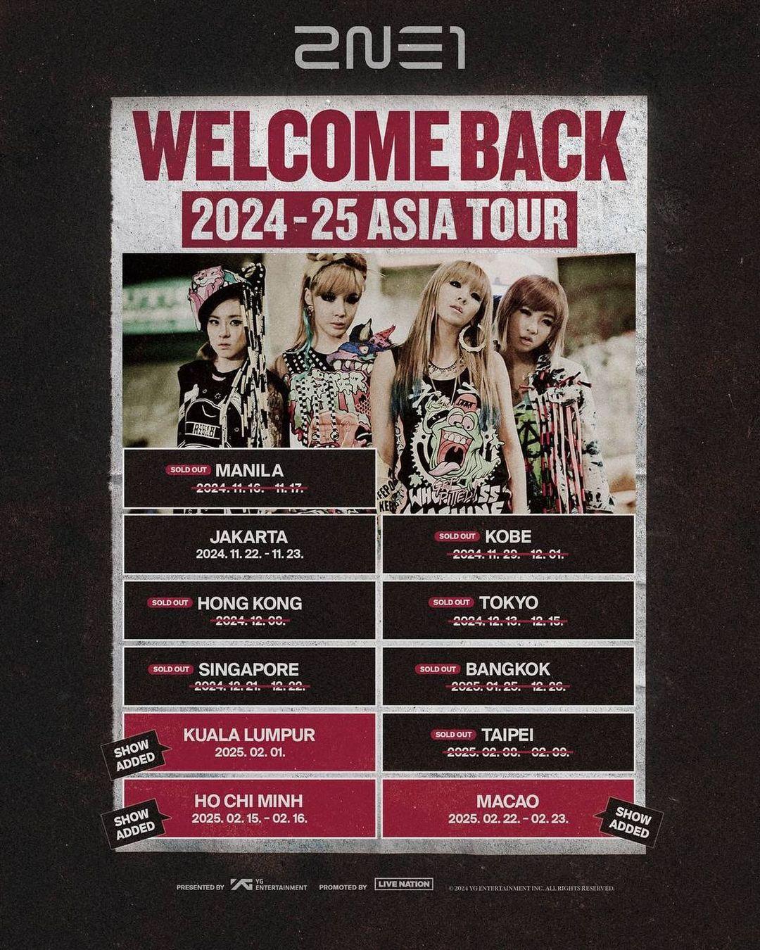 2024-25 2NE1 Asia Tour 'WELCOME BACK' in… | The Beat Macau
