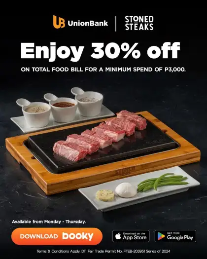 Booky Deal 30 off at Stoned Steaks