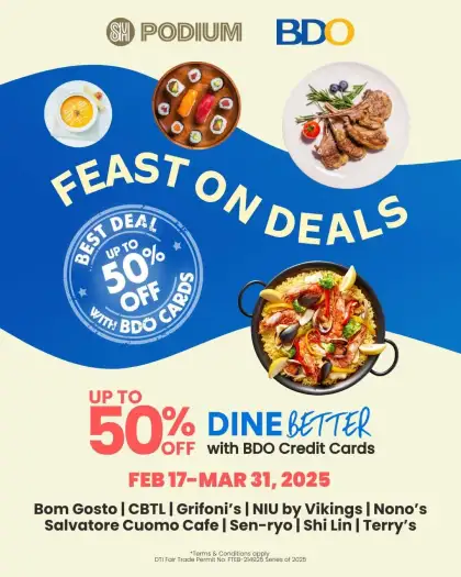 Up to 50 OFF BDO Dining Deals at The Podium
