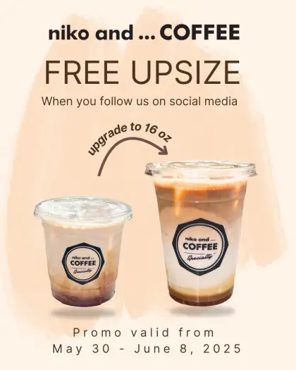 Niko and COFFEE FREE UPSIZE