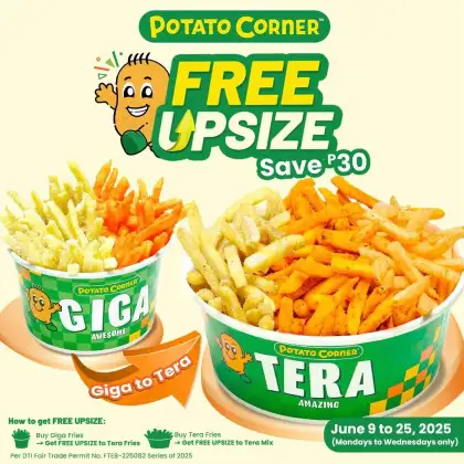 Potato Corner FREE Upsize Save P30