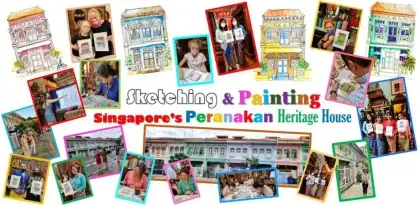 8. Sketching/Painting & Learn the History of Singapore's Peranakan Heritage Houses