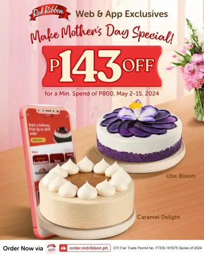 Red Ribbon Mothers Day Discount