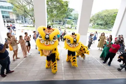 4 Lion Dance Performance at the National Museum of Singapore