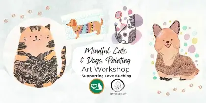 8 Paws and Relax: Mindful Cats and Dogs Painting Art Workshop