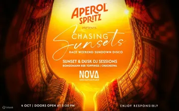 Aperol Spritz Chasing Sunsets Race Weekend Sundown Disco