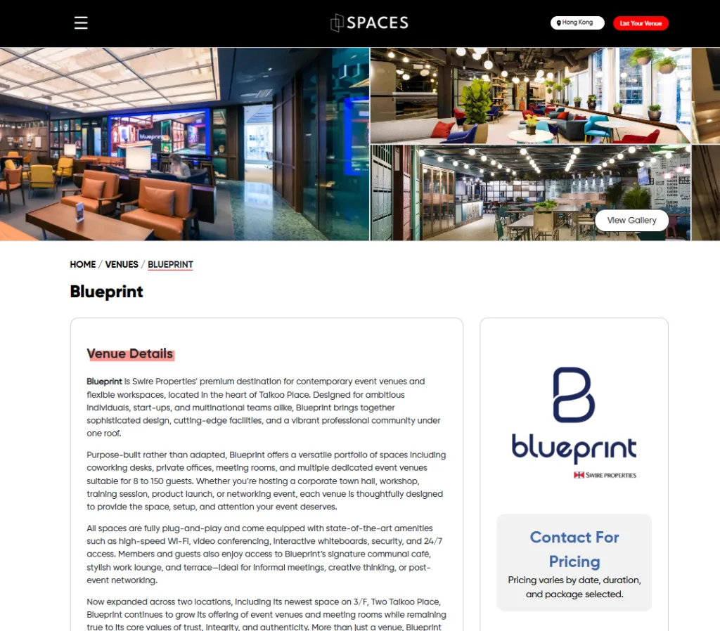 The SPACES listing