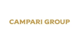The image displays the words “CAMPARI GROUP” in bold, gold capital letters on a white background.