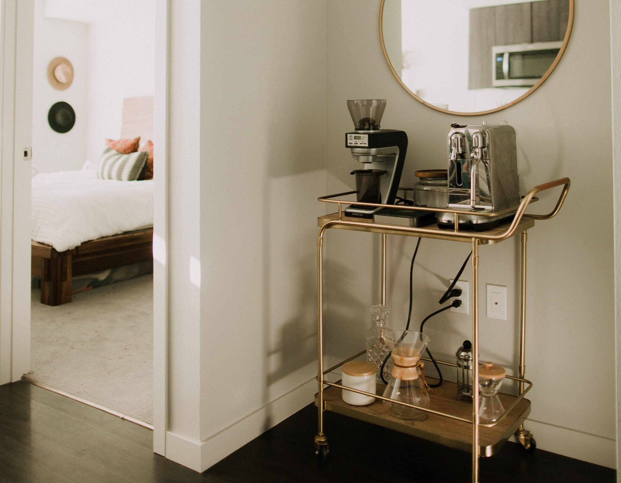 Bar cart at home