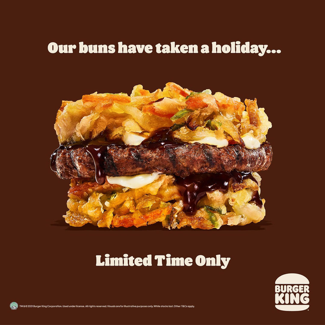 Burger King Singapore Goes 'Bunless' With Vegetable Fritters