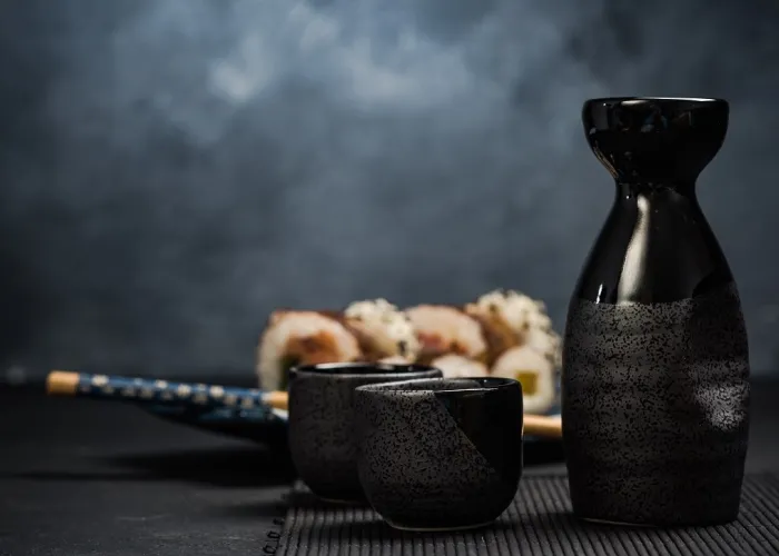 Drinking traditional sake and eating sushi 2021 08 26 16 37 24 utc