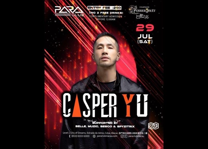Chinese DJ Casper Yu Makes his Way Para Club for DJ Set on Jul 29