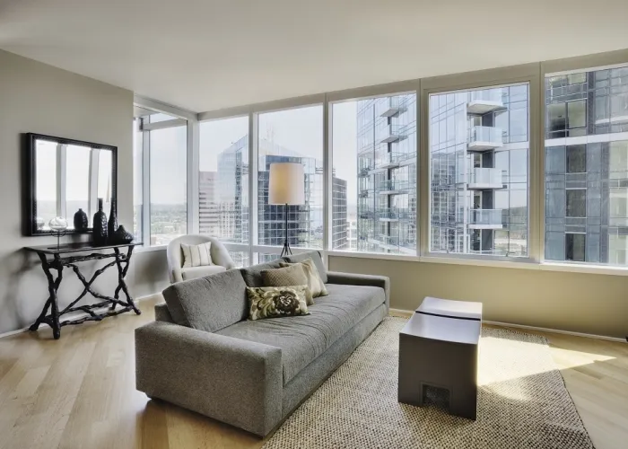 Living room in luxury highrise apartment 2021 08 29 09 14 04 utc