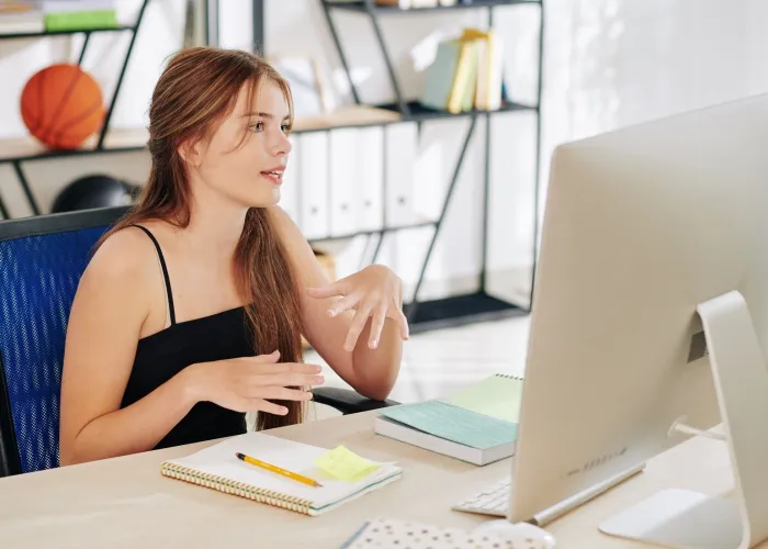 Teenage girl having online class 2021 08 29 05 15 11 utc
