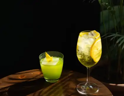 Cocktails on a table