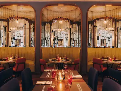 Elegant interior of a restaurant in Singapore