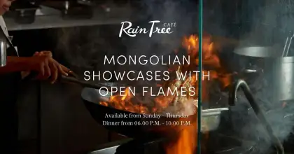 Mongolian Buffet Showcases with Open Flames