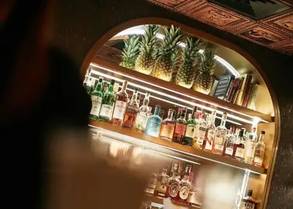 bar interior with pineapples